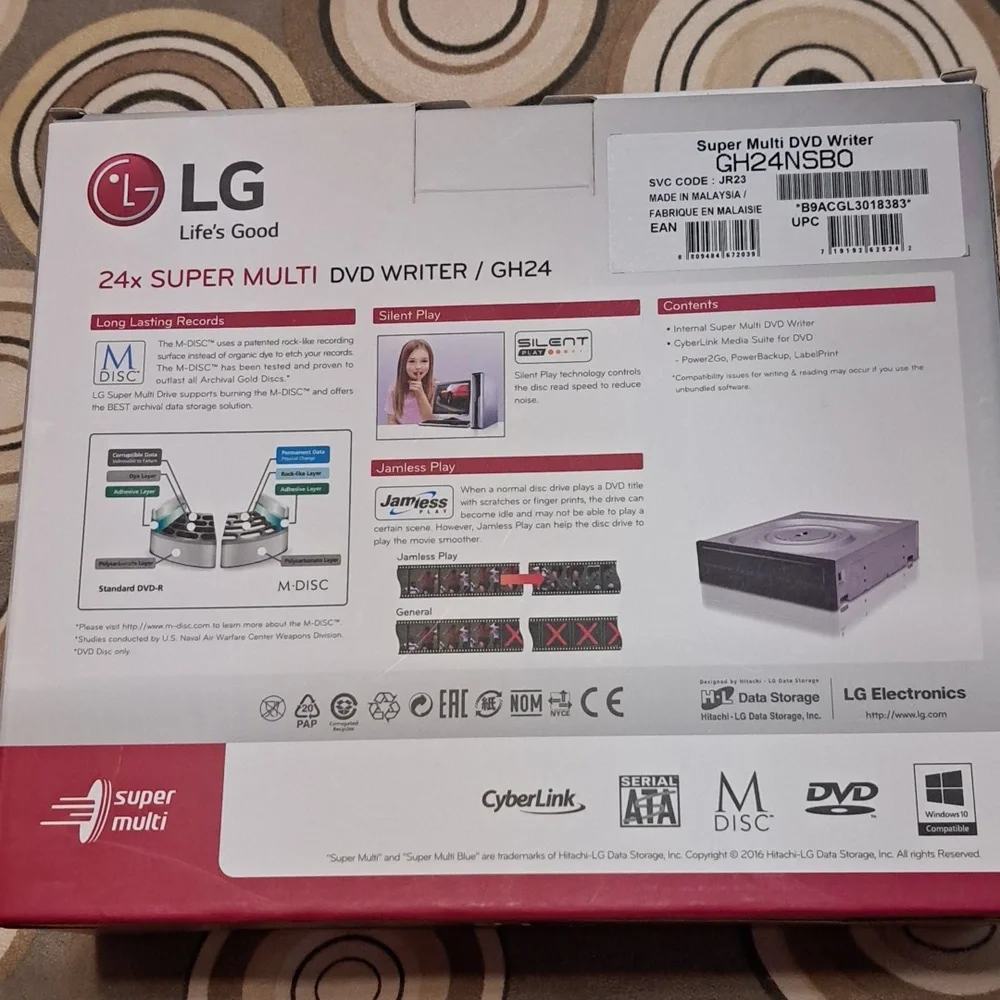 LG. DVD WRITER. GH24. 24×SUPER MULTI.